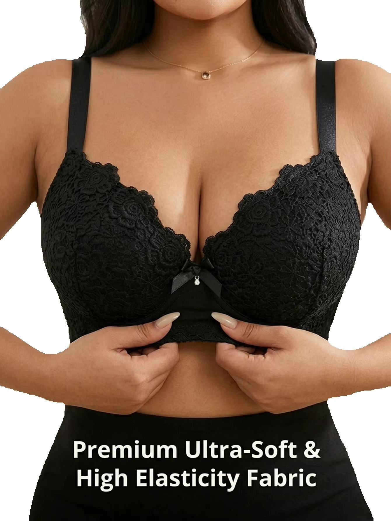 Push Up Bra Padded - Plus size bh met bloemenprint, push-up,