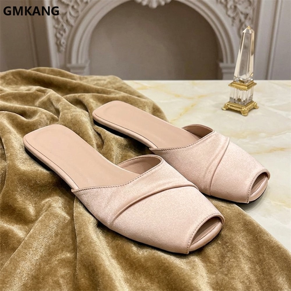 Slip Dress Satin - GMKANG Dames Satijnen Vierkante Teen Platte