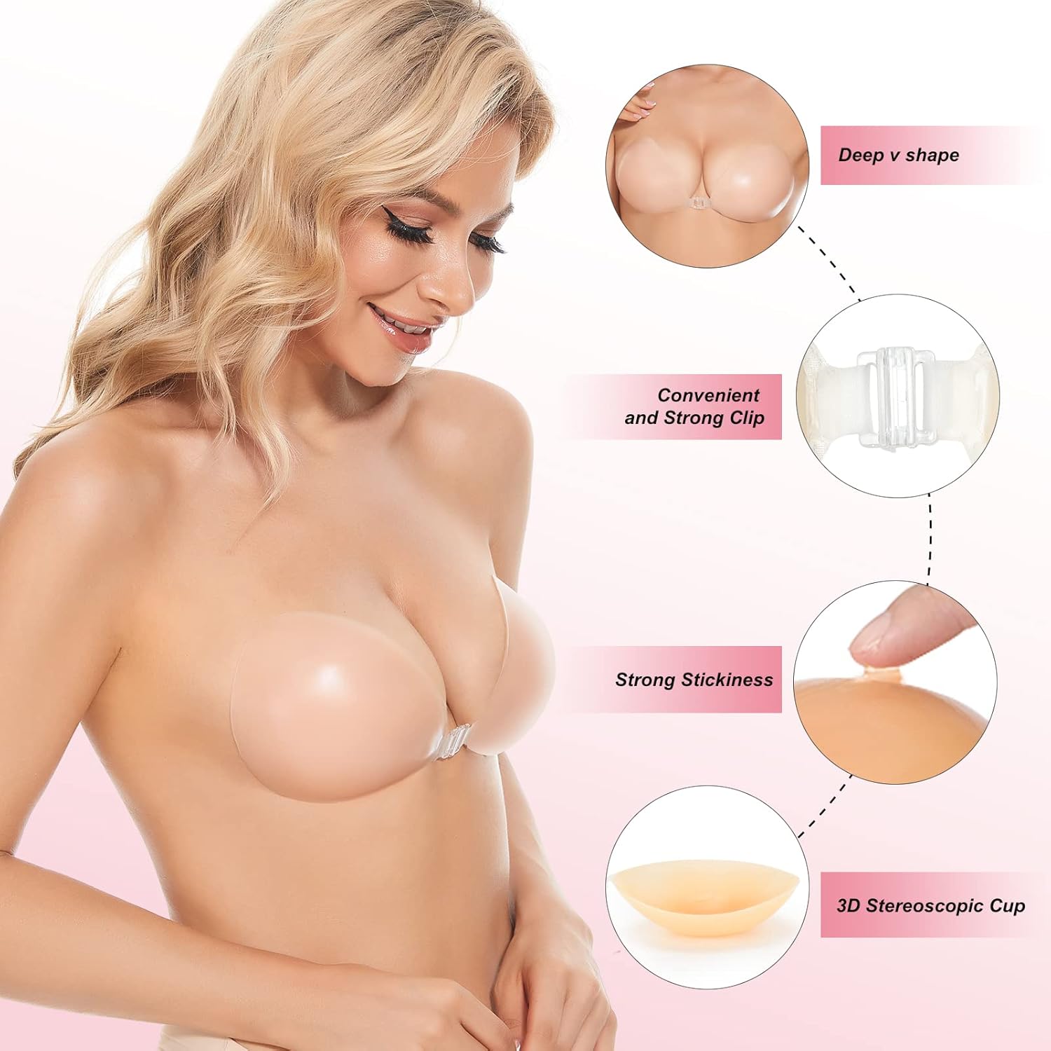 Zelfklevende push-up bh's, onz - Silicone Bra Adhesive recensie en prijs