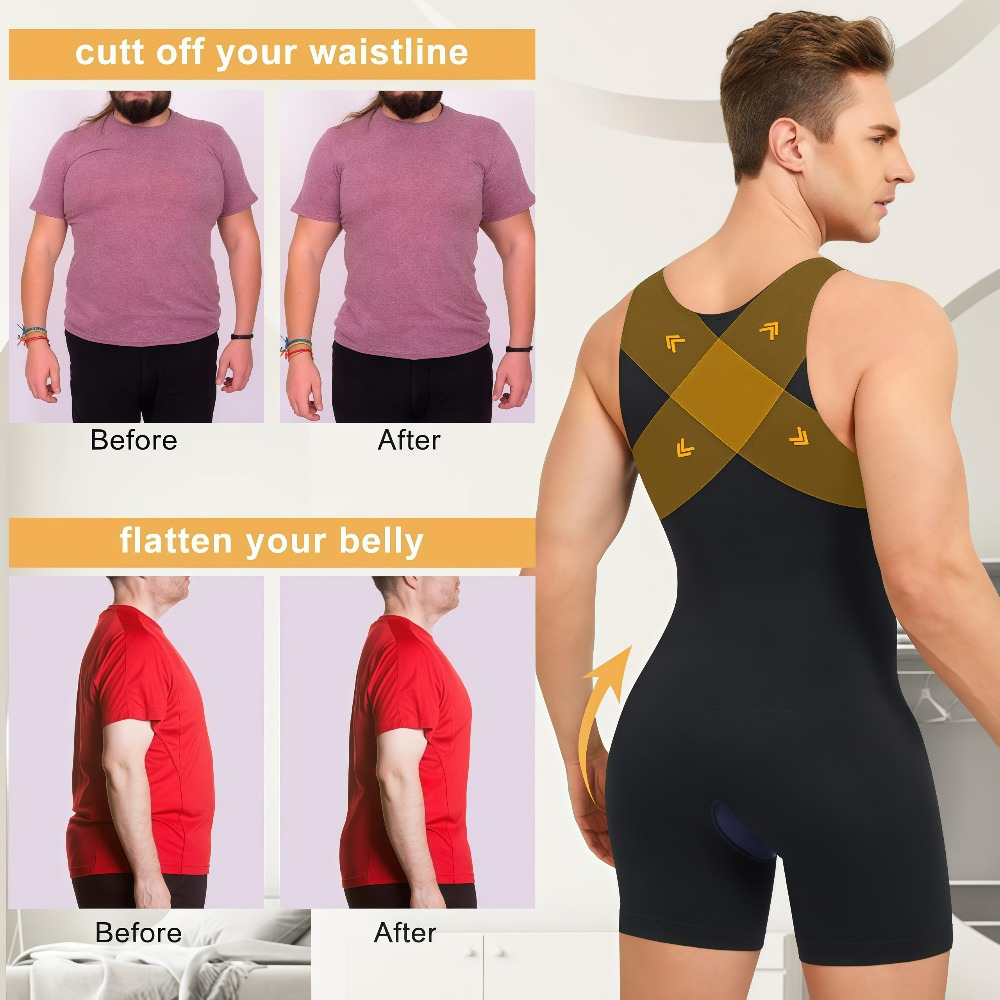 1 stuks heren naadloze compres - Shapewear Bodysuit Firm recensie en prijs