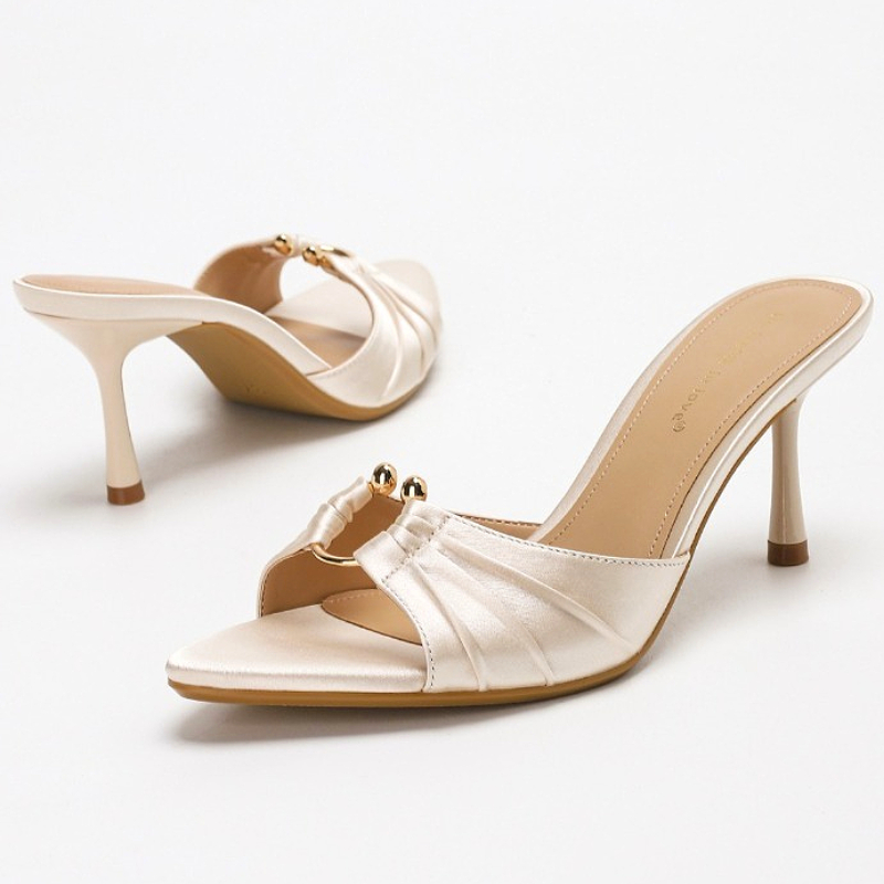 Geplooide metalen ring satijn  - Slip Dress Satin recensie en prijs