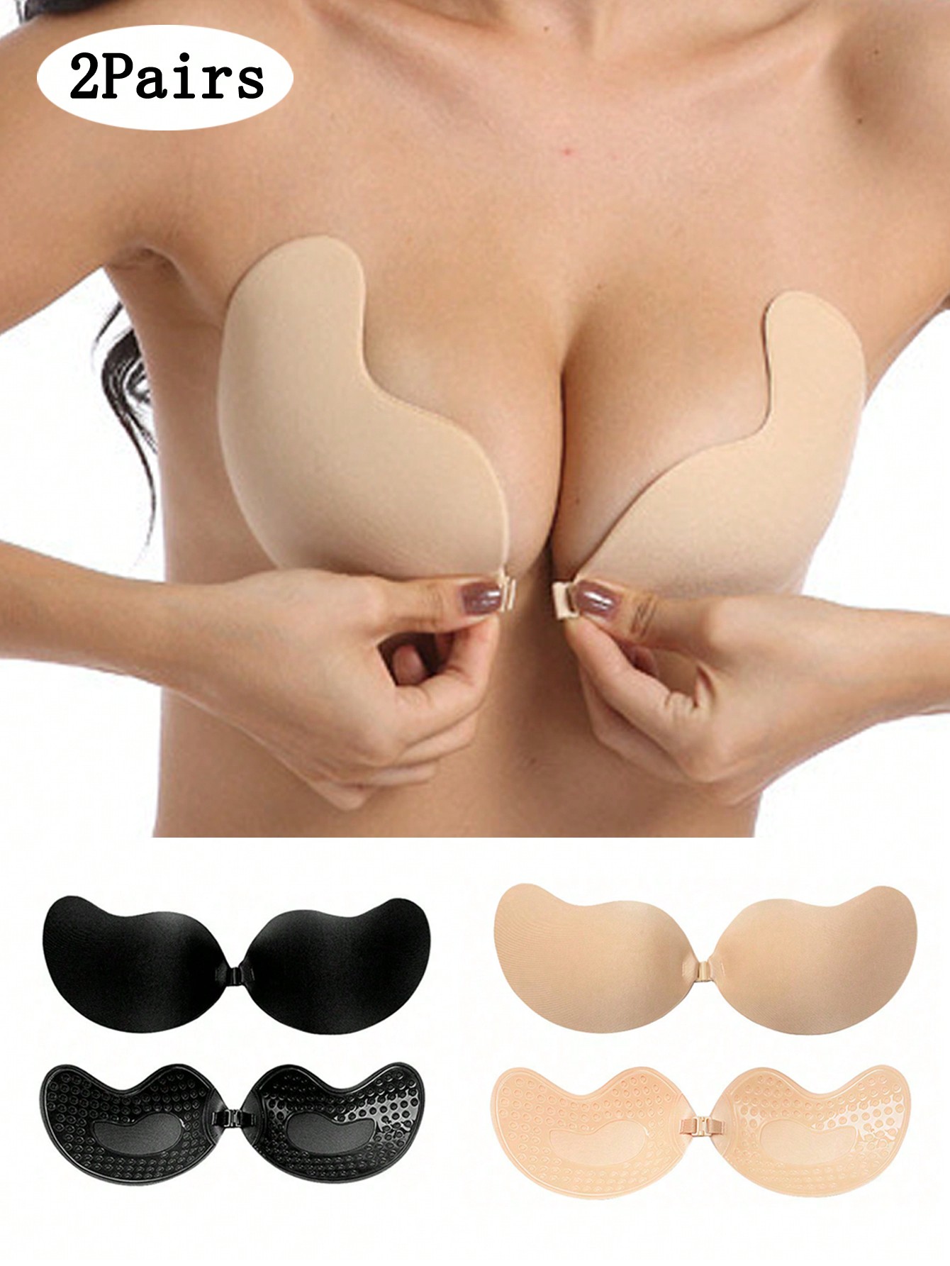 2-pack zelfklevende, onzichtba - Push Up Bra Padded recensie en prijs